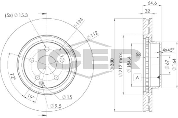 Handler.Part Brake disc ICER 78BD25932 1