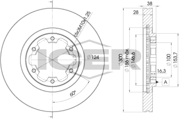 Handler.Part Brake disc ICER 78BD27722 1