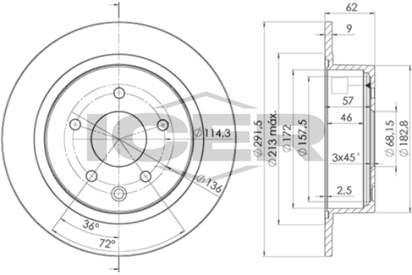 Handler.Part Brake disc ICER 78BD29312 1