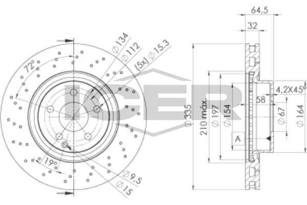 Handler.Part Brake disc ICER 78BD30562 1