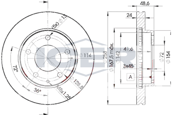 Handler.Part Brake disc ICER 78BD32582 1