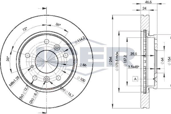 Handler.Part Brake disc ICER 78BD32602 1