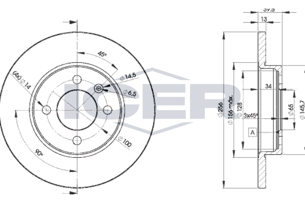 Handler.Part Brake disc ICER 78BD33922 1