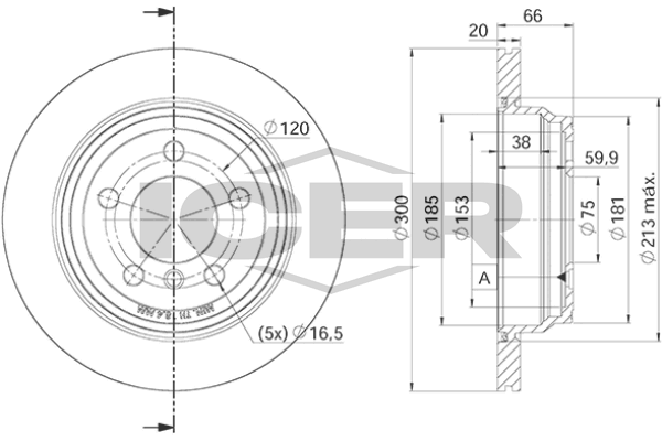 Handler.Part Brake disc ICER 78BD34182 1