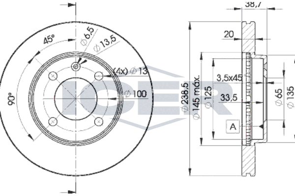 Handler.Part Brake disc ICER 78BD39752 1