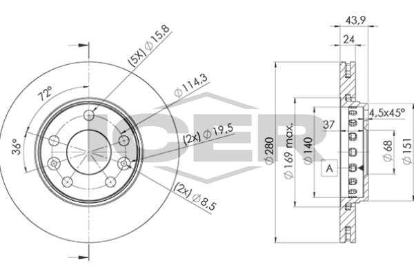 Handler.Part Brake disc ICER 78BD40222 1