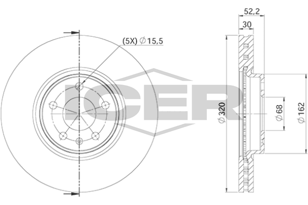 Handler.Part Brake disc ICER 78BD40392 1