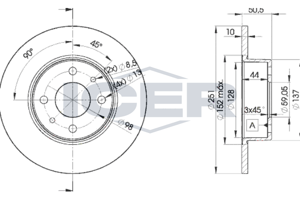 Handler.Part Brake disc ICER 78BD40702 1