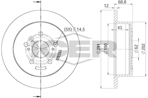 Handler.Part Brake disc ICER 78BD41262 1