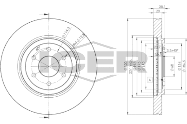 Handler.Part Brake disc ICER 78BD41992 1