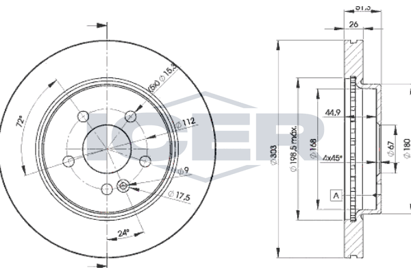 Handler.Part Brake disc ICER 78BD42102 1