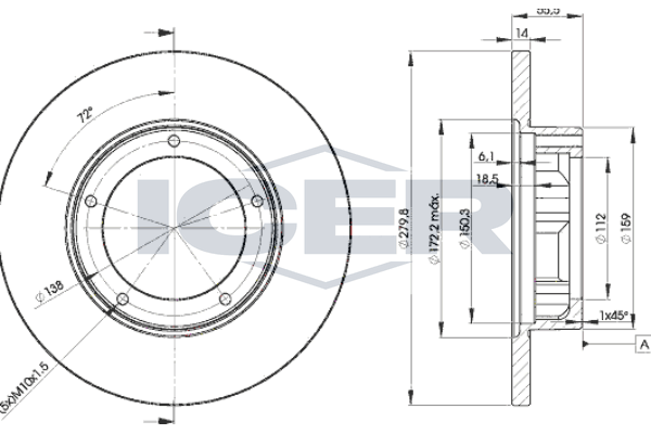 Handler.Part Brake disc ICER 78BD42692 1