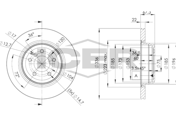 Handler.Part Brake disc ICER 78BD46552 1