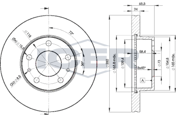 Handler.Part Brake disc ICER 78BD46812 1