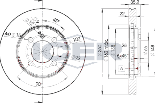 Handler.Part Brake disc ICER 78BD47492 1