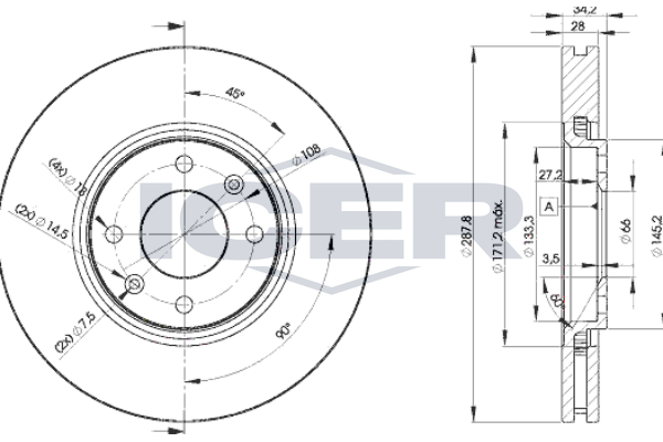 Handler.Part Brake disc ICER 78BD47532 1