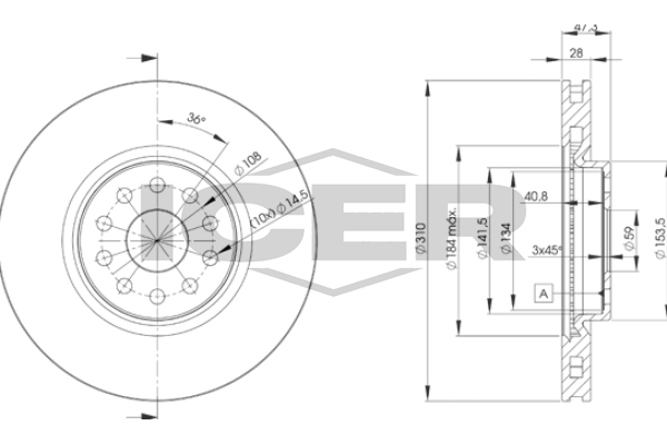 Handler.Part Brake disc ICER 78BD49212 1