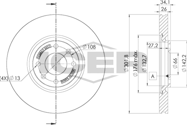 Handler.Part Brake disc ICER 78BD50172 1