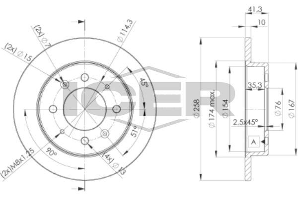 Handler.Part Brake disc ICER 78BD50202 1