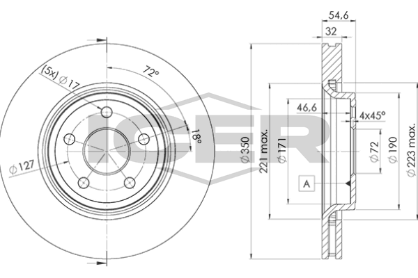 Handler.Part Brake disc ICER 78BD51522 1