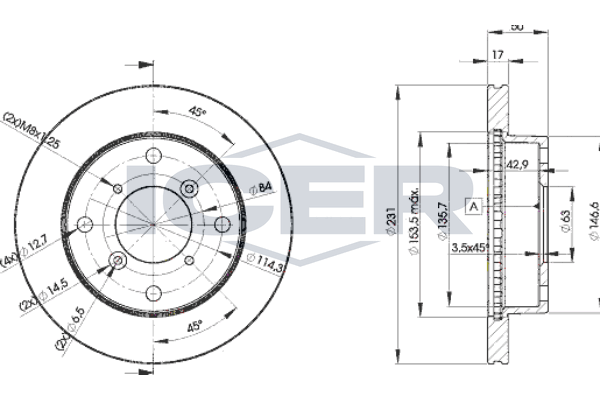 Handler.Part Brake disc ICER 78BD60302 1