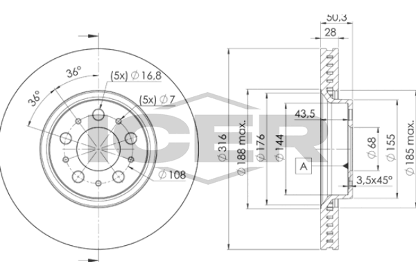 Handler.Part Brake disc ICER 78BD60742 1