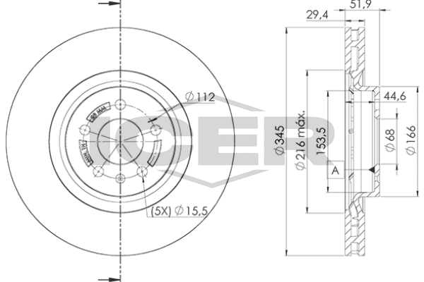 Handler.Part Brake disc ICER 78BD60782 1