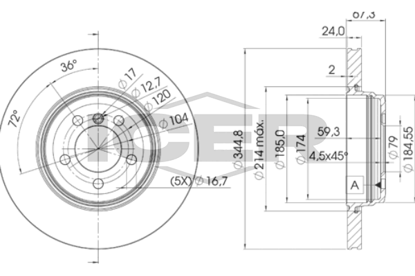 Handler.Part Brake disc ICER 78BD61292 1