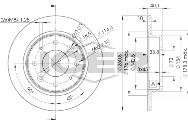 Handler.Part Brake disc ICER 78BD62512 1