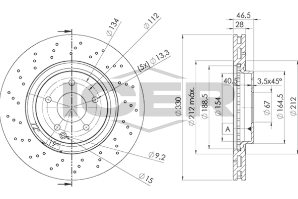 Handler.Part Brake disc ICER 78BD64782 1