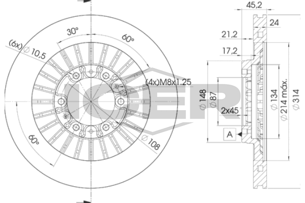 Handler.Part Brake disc ICER 78BD70432 1