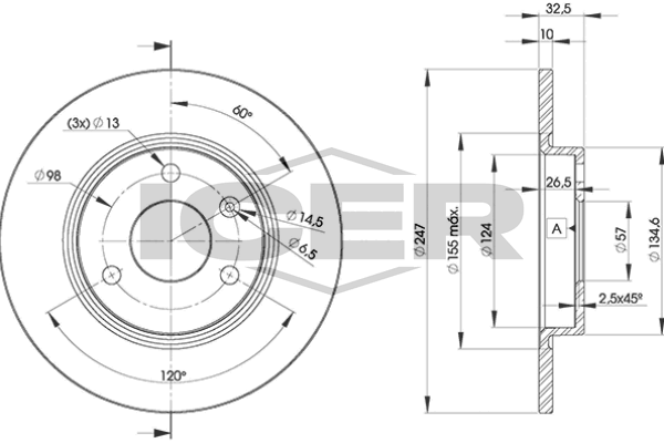 Handler.Part Brake disc ICER 78BD72762 1