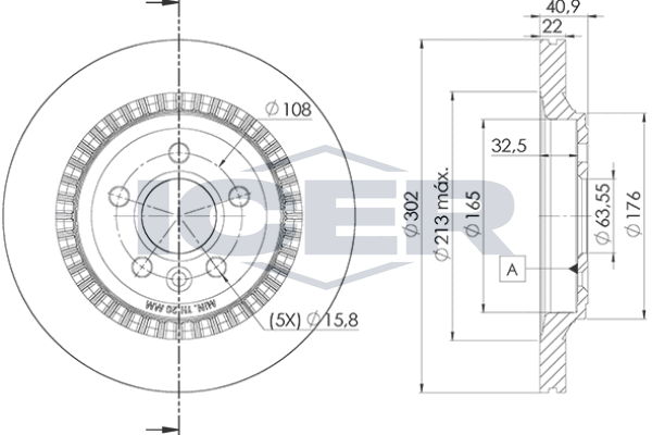 Handler.Part Brake disc ICER 78BD72932 1