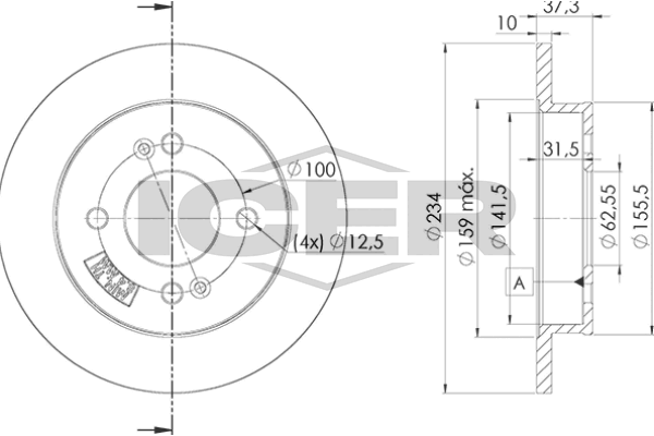 Handler.Part Brake disc ICER 78BD75202 1