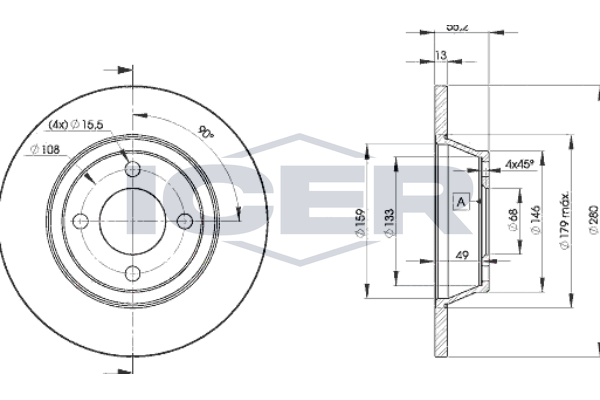 Handler.Part Brake disc ICER 78BD80142 1