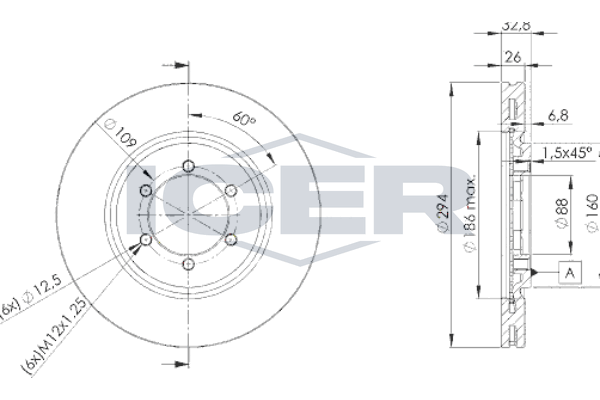 Handler.Part Brake disc ICER 78BD86782 1