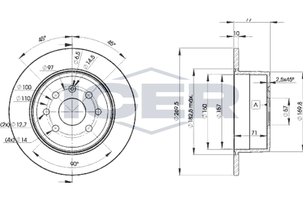 Handler.Part Brake disc ICER 78BD91021 1