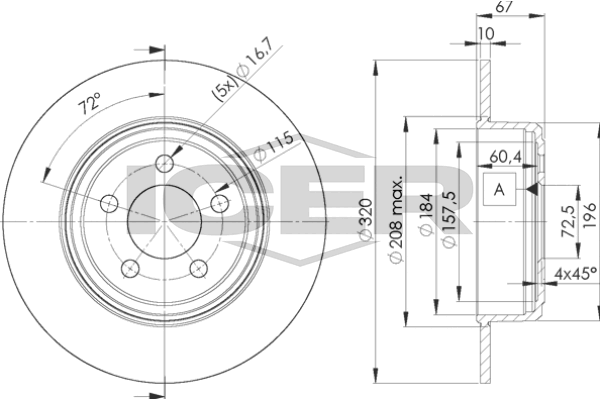 Handler.Part Brake disc ICER 78BD91982 1