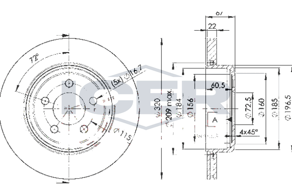 Handler.Part Brake disc ICER 78BD91992 1