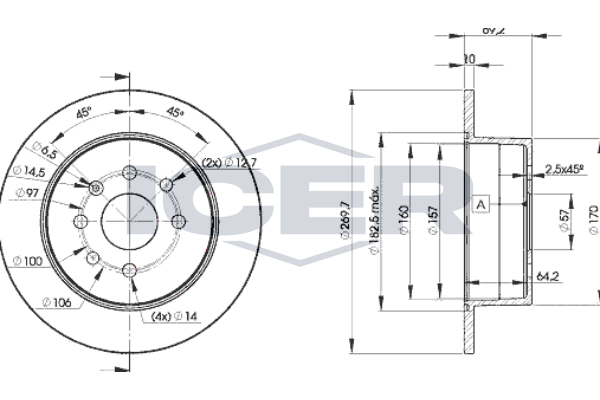 Handler.Part Brake disc ICER 78BD92092 1