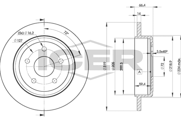 Handler.Part Brake disc ICER 78BD92752 1