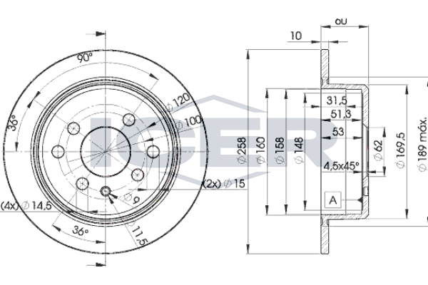 Handler.Part Brake disc ICER 78BD95812 1