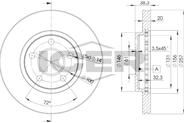 Handler.Part Brake disc ICER 78BD97182 1