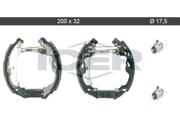 Handler.Part Brake shoe set ICER 79KT0008C 1