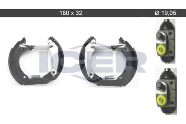 Handler.Part Brake shoe set ICER 79KT0030C 1