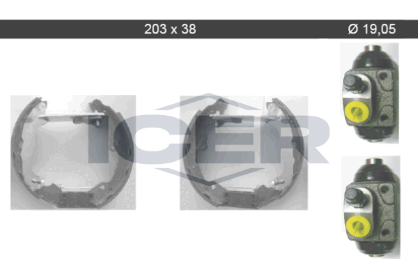 Handler.Part Brake shoe set ICER 79KT0033C 1