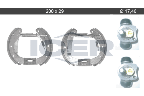 Handler.Part Brake shoe set ICER 79KT0036C 1