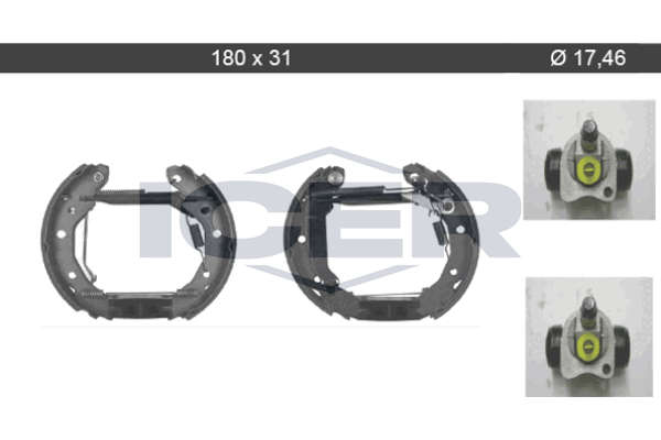 Handler.Part Brake shoe set ICER 79KT0091C 1