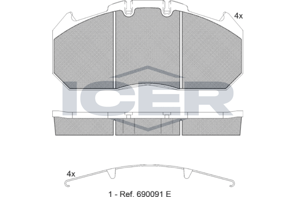 Handler.Part Brake pad set, disc brake ICER 151405067 1