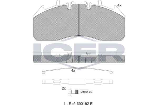 Handler.Part Brake pad set, disc brake ICER 151831066 1